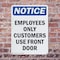 Signmission Employees Only Customers Use Front Door OSHA Notice Sign, Plastic, 7in W x 10in L, 2PK OS-2PACK-NS-P-710-V-11993 - alternate 5